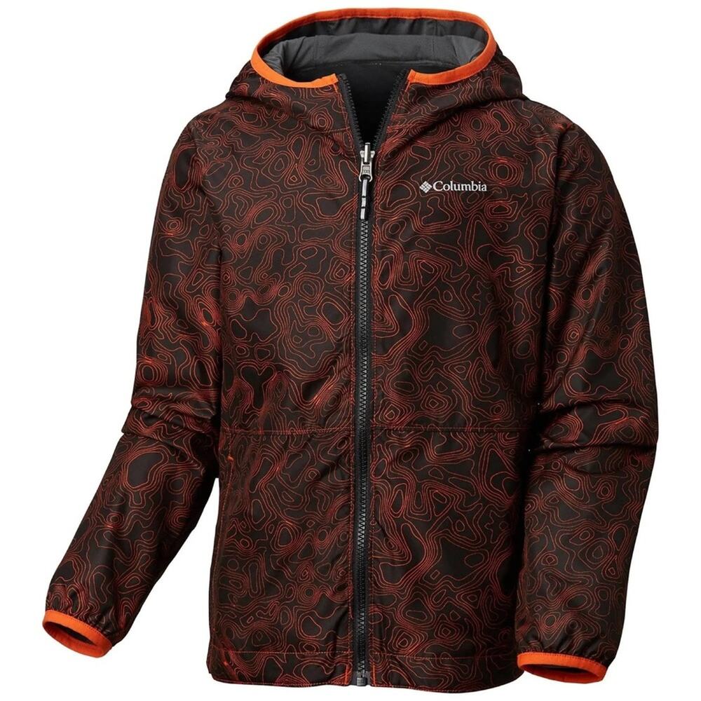 Columbia Kids Pixel Grabber Reversible Jacket Tangy Orange Topo Gray 1833141